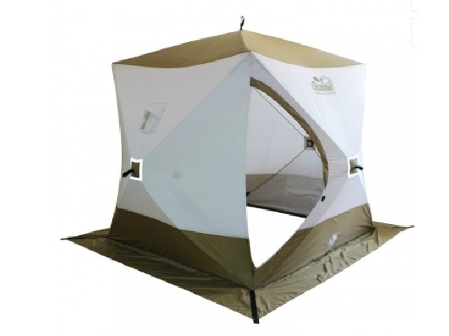Палатка зимняя куб Следопыт 1,8х1,8 Premium ,3-х местная, 3 слоя,цв.белый/олива